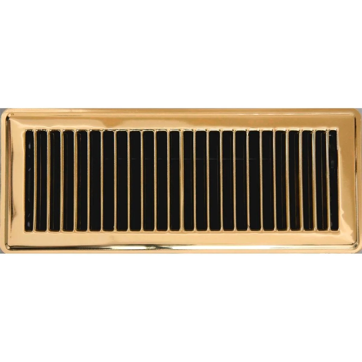 Accord Floor Register - 10 x 30cm - Polished Brass - Adjustable Damper
