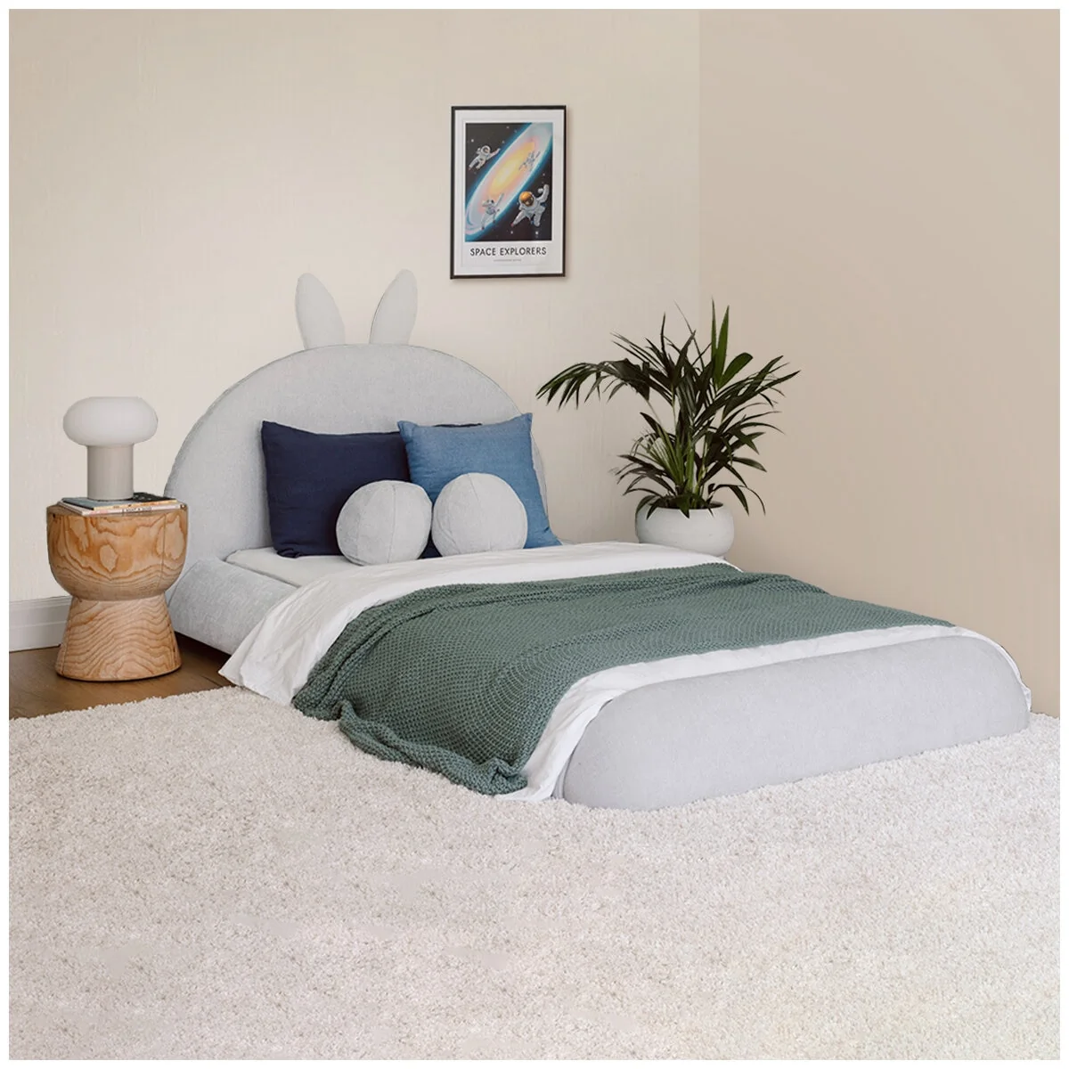 Aesthetik Kids King Single Upholstered Bed AK642524Z Grey Stylish - Image 11