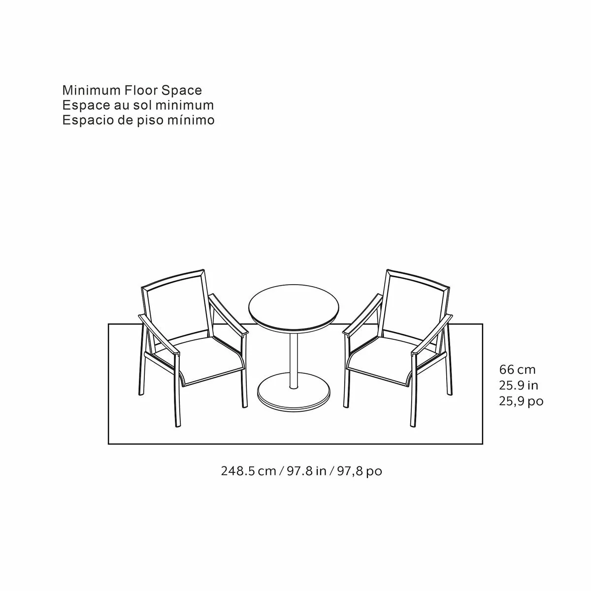 Agio Stinsley Bistro Set 3 Piece Black Aluminium Sintered Stone Durable - Image 2