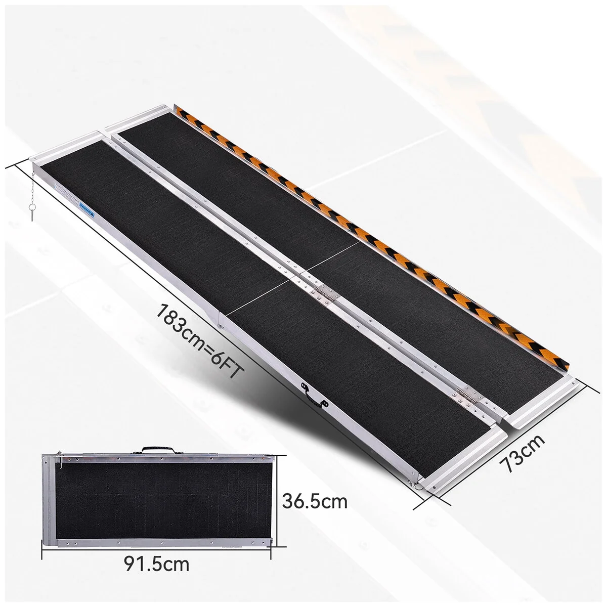 Altus Non-Slip Aluminium Wheelchair Ramp 183cm Black 270kg AL1830ARAMP - Image 2