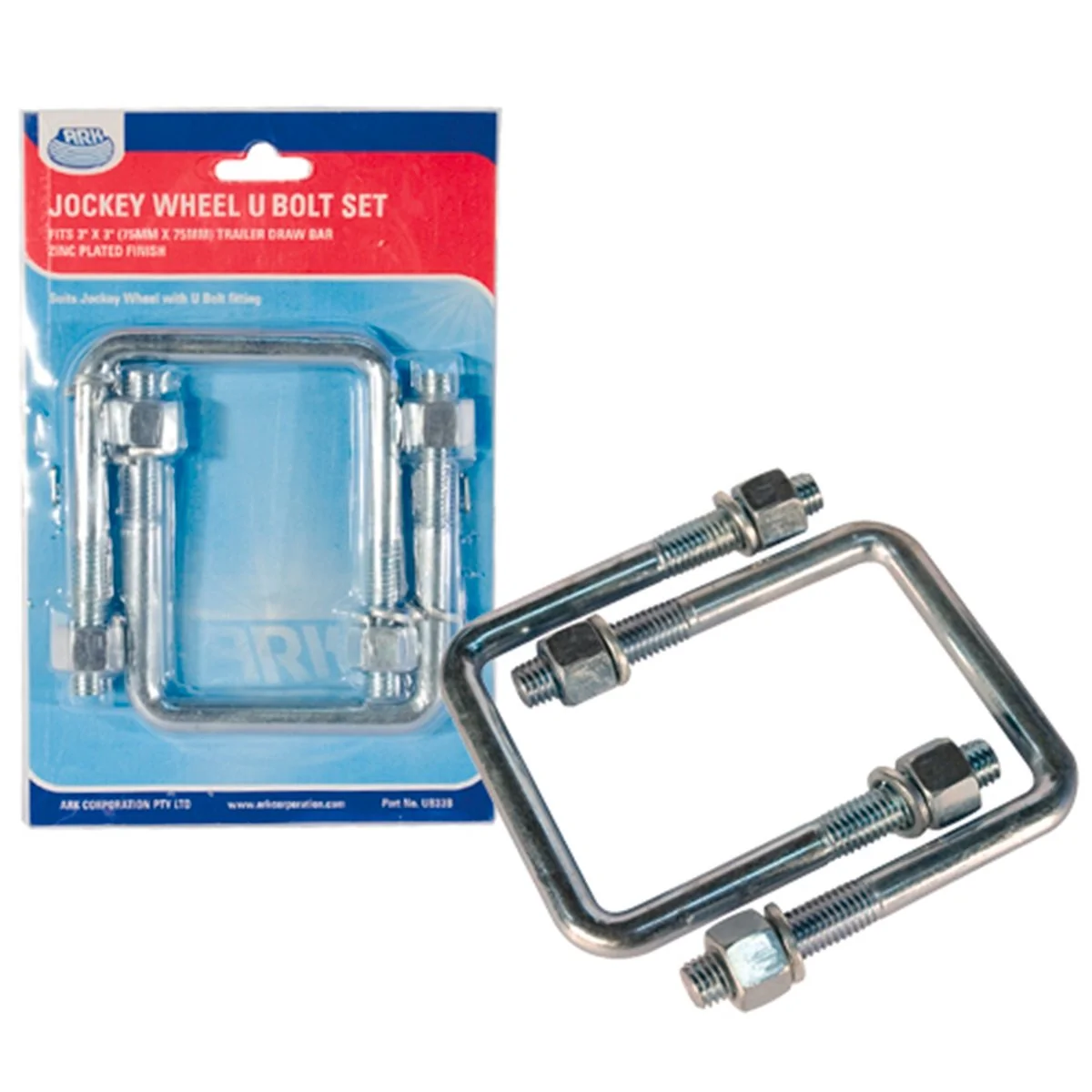 Ark 3 U Bolt - 3" x 2" - Steel - Zinc Coated