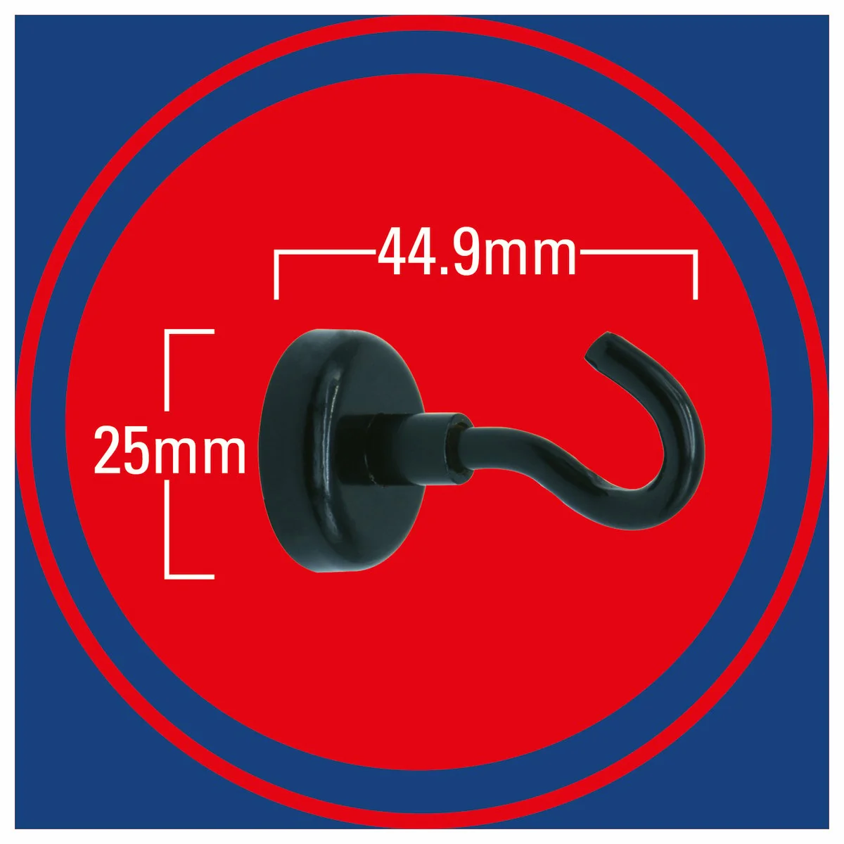 Arlec Magnetic Gutter Hooks - 16mm - Steel - Black Epoxy Finish - Image 4