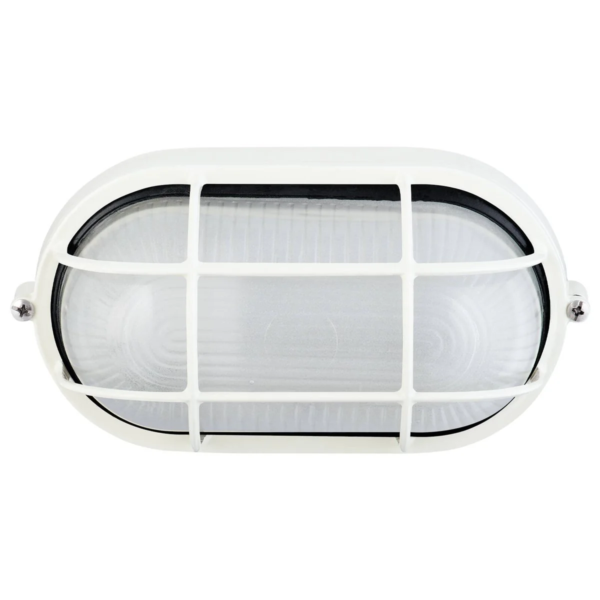 Arlec White Oval Caged Bunker Light - 1 x 60W E27 - Weather Resistant - Image 3