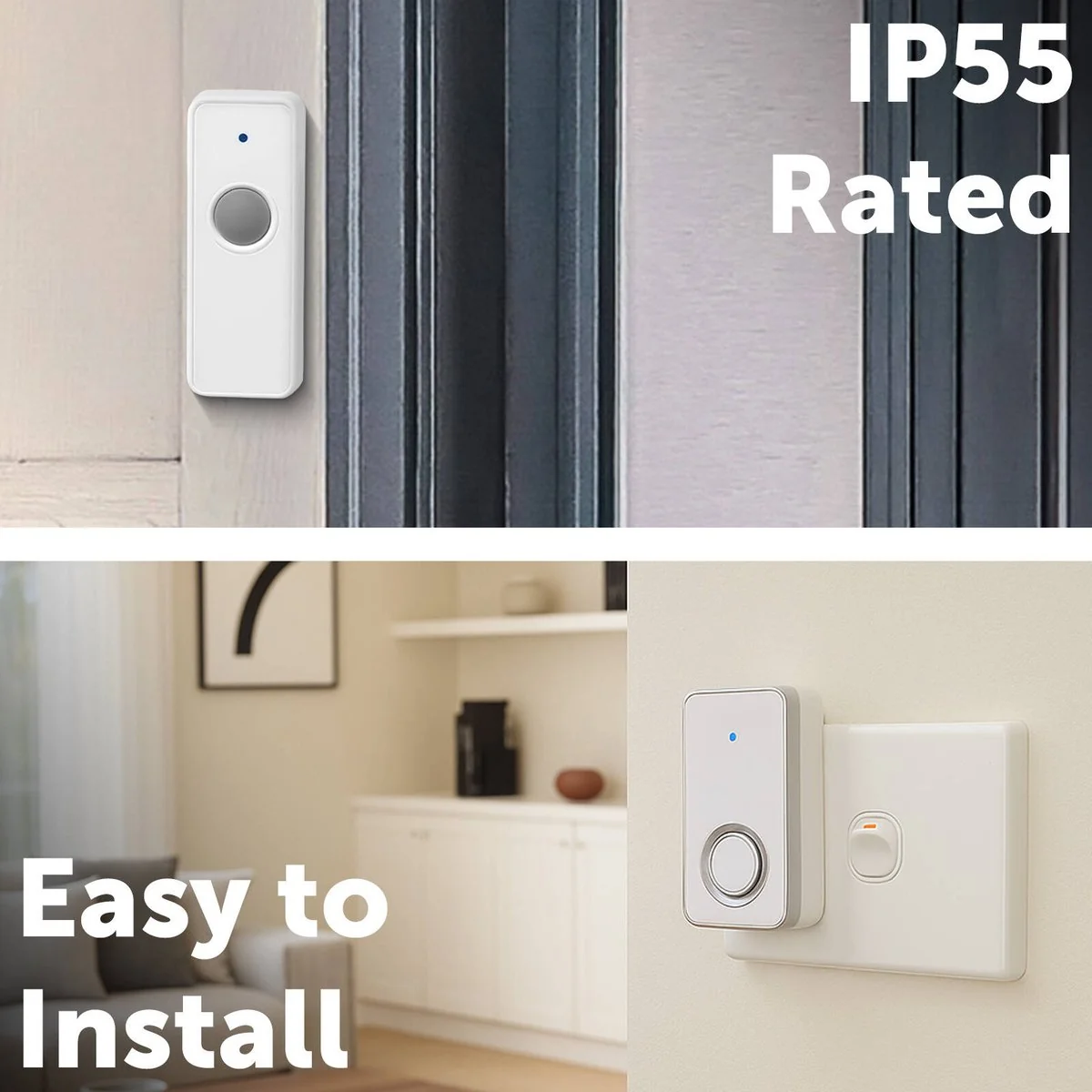 Arlec Wireless Door Chime 2 Pack - 80m Range - White - 38 Tones - Image 4