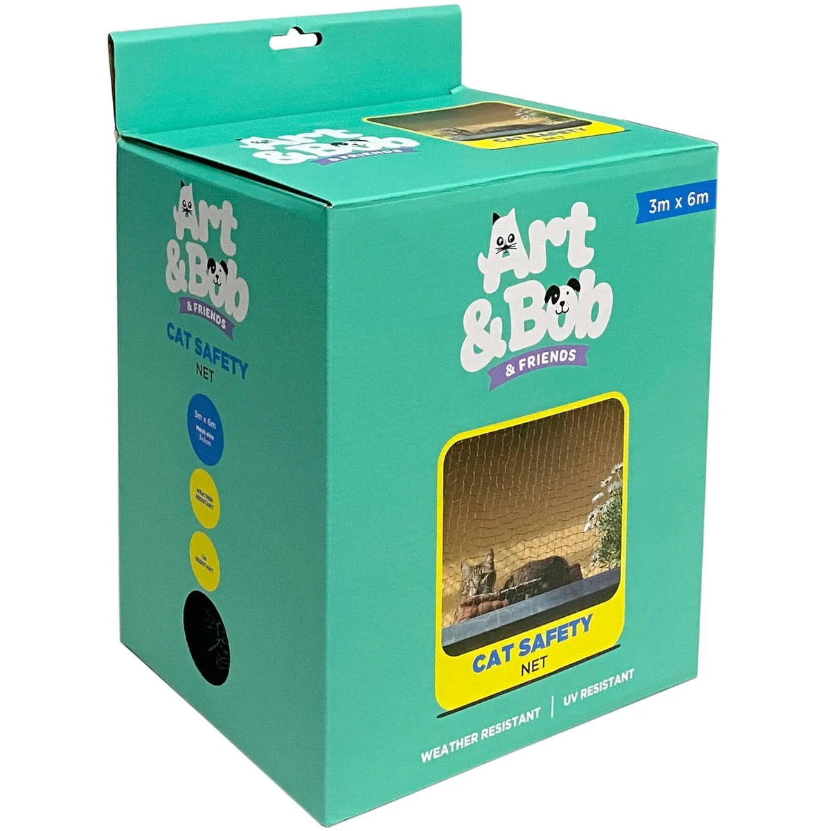 Art Bob Cat Safety Net 3000x6000mm - Weather & UV Resistant - Bite-Resistant - Image 2