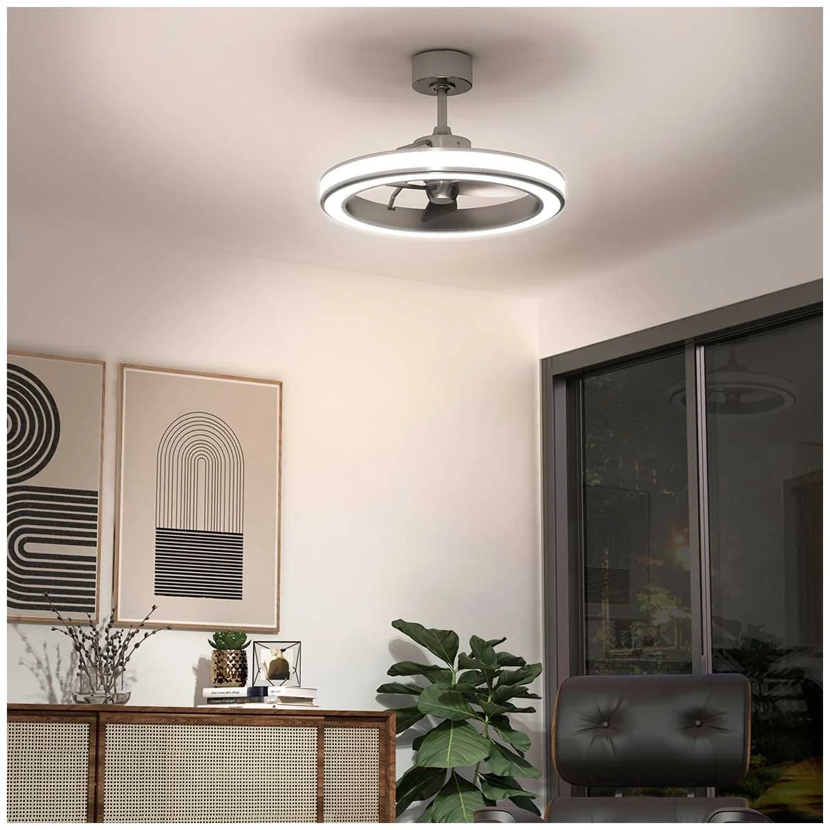 Artika Quiet Edwin LED Ceiling Fan With Remote FAN-SUR-C6SL Brushed Nickel - Image 7