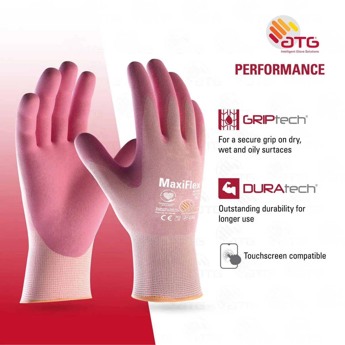 ATG Medium Maxiflex Active Glove - Precision Handling - 100mm x 240mm - Durable - Image 5