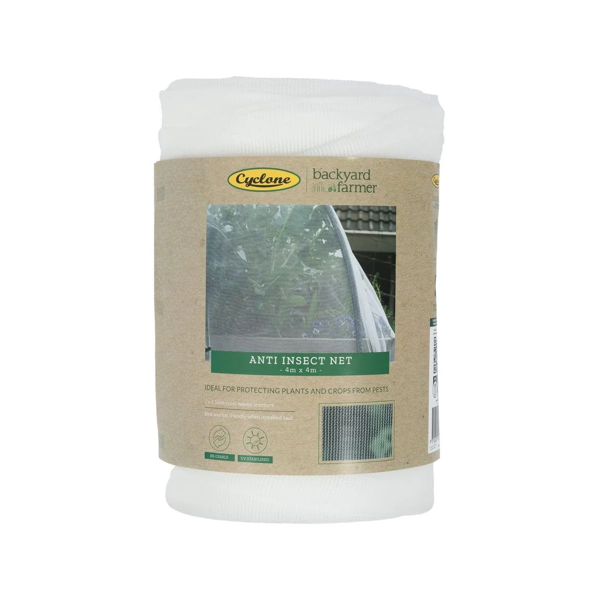 Backyard Farmer Anti Insect Net - 4 x 4m - UV-Resistant - Deters Insects