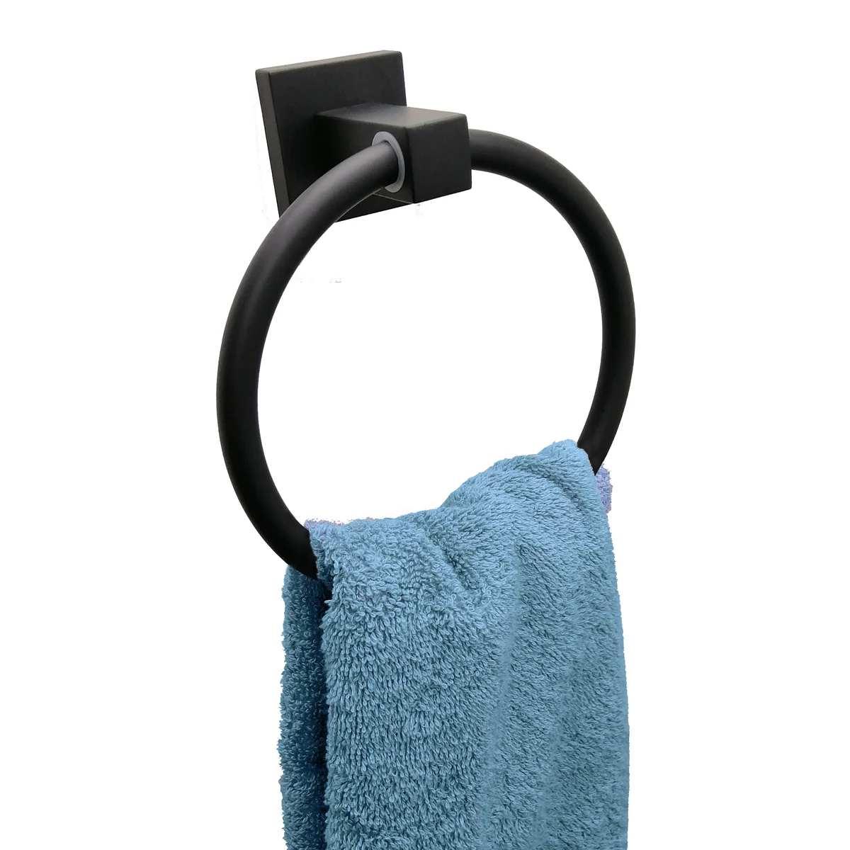 Barelli Piazza Single Towel Ring 165mm Matte Black - Image 2