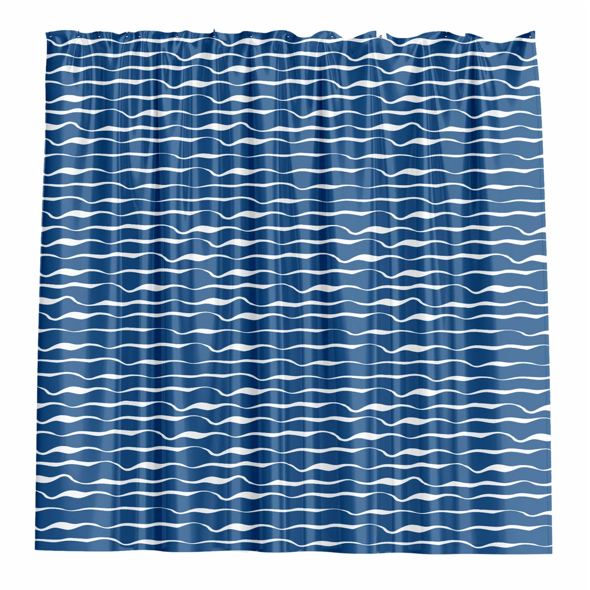 Barelli Shower Curtain - 180 x 180cm - Blue Textured Waves - Water-Resistant