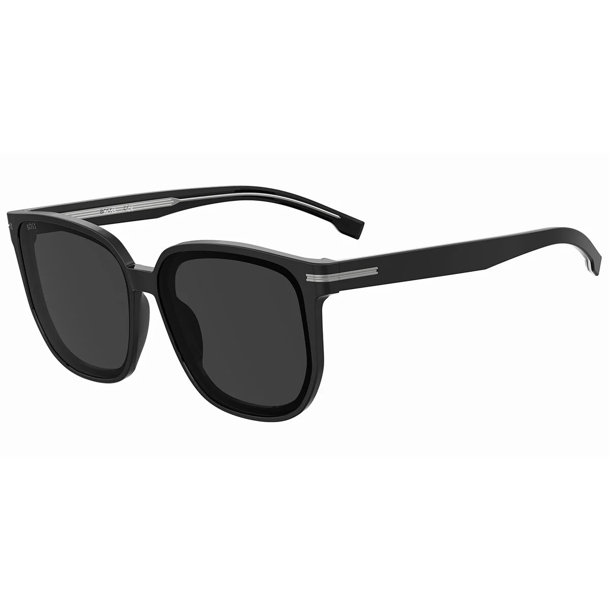 Hugo Boss BOSS 1553/F/S 807 Men’s Stylish Rectangular Sunglasses Black Grey