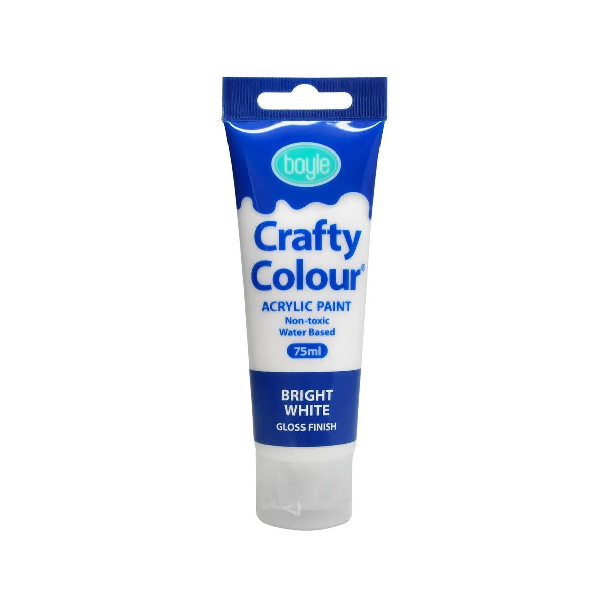 Boyle Crafty Colour Acrylic Paint - 75ml - White - Non-Toxic