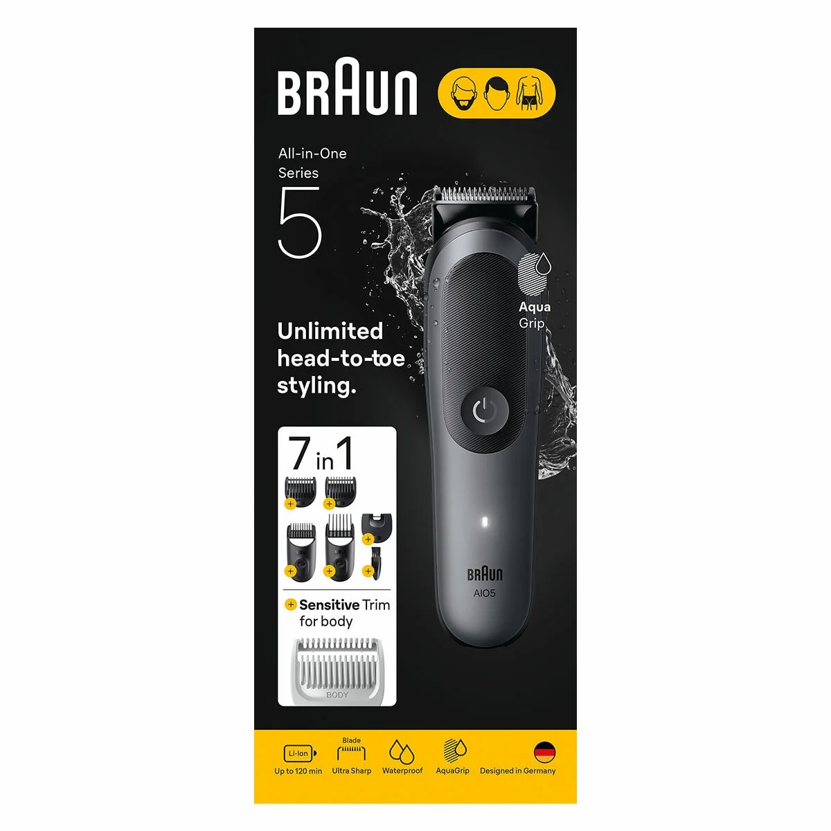 Braun All-in-One Grooming Kit S5 AIO5520 Waterproof Black