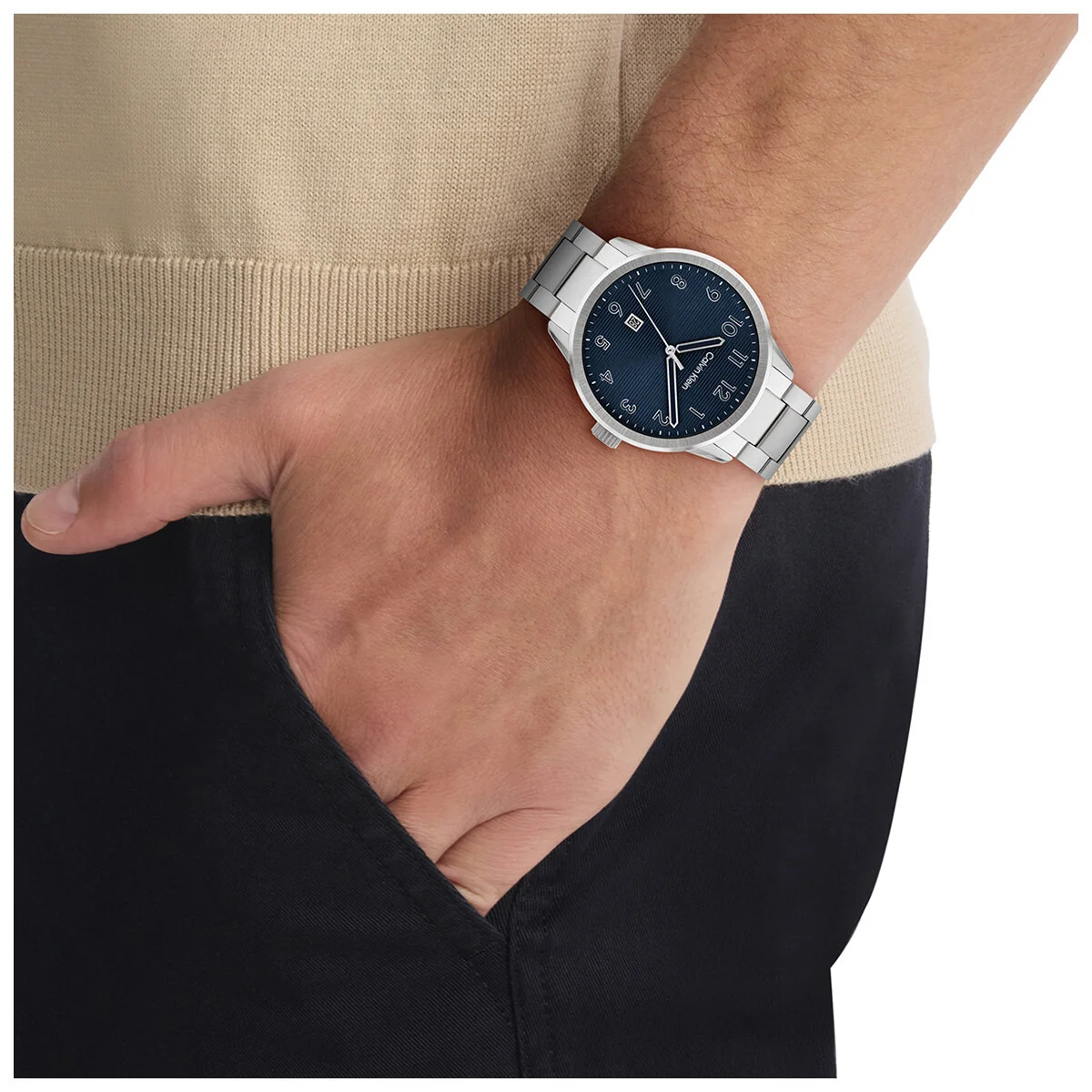 Calvin Klein Minimalistic Pilot Quartz Watch 25200515 Blue Dial Stainless - Image 4