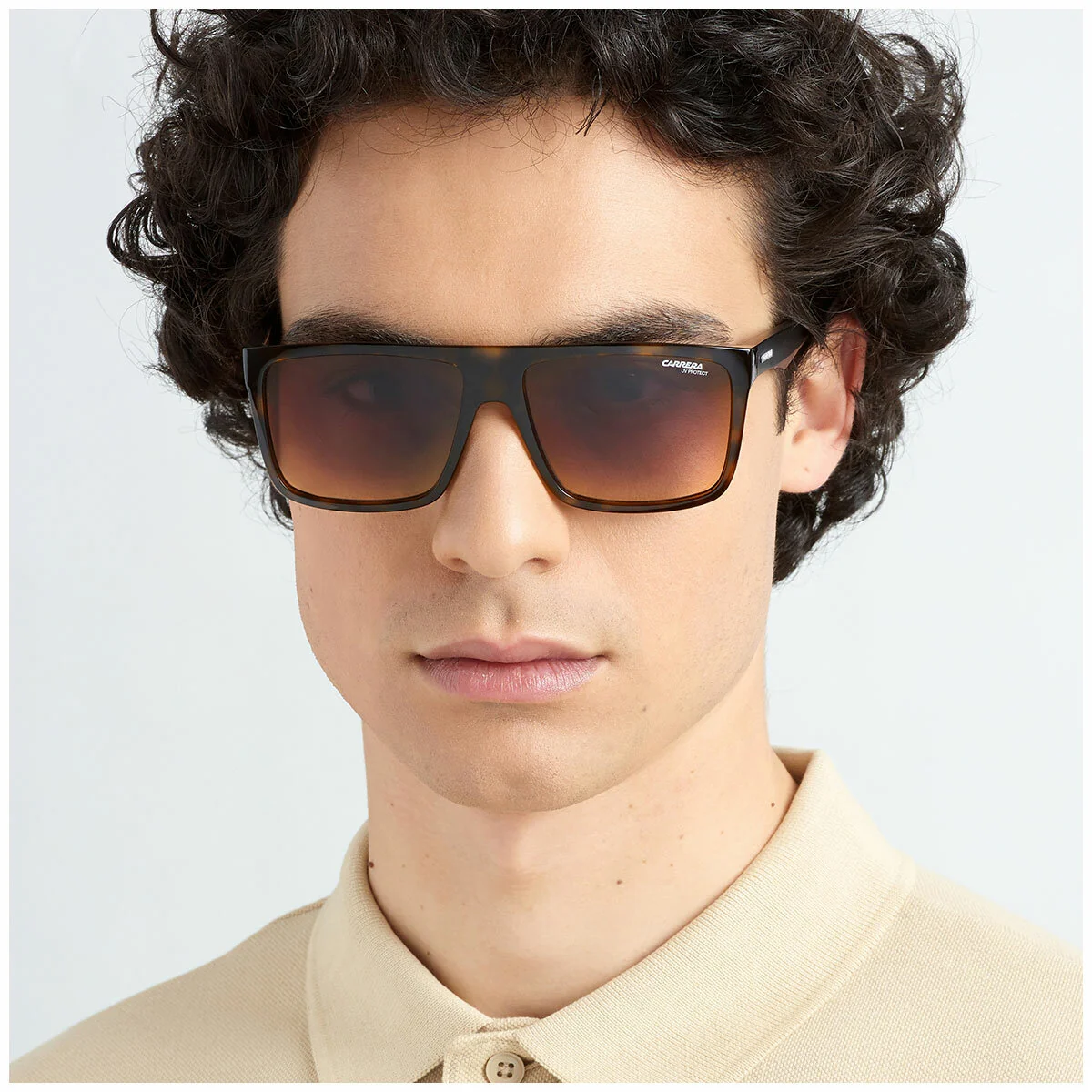 Carrera 5039/S 2OS Men’s Rectangular Sunglasses Brown Havana Matte Black - Image 4