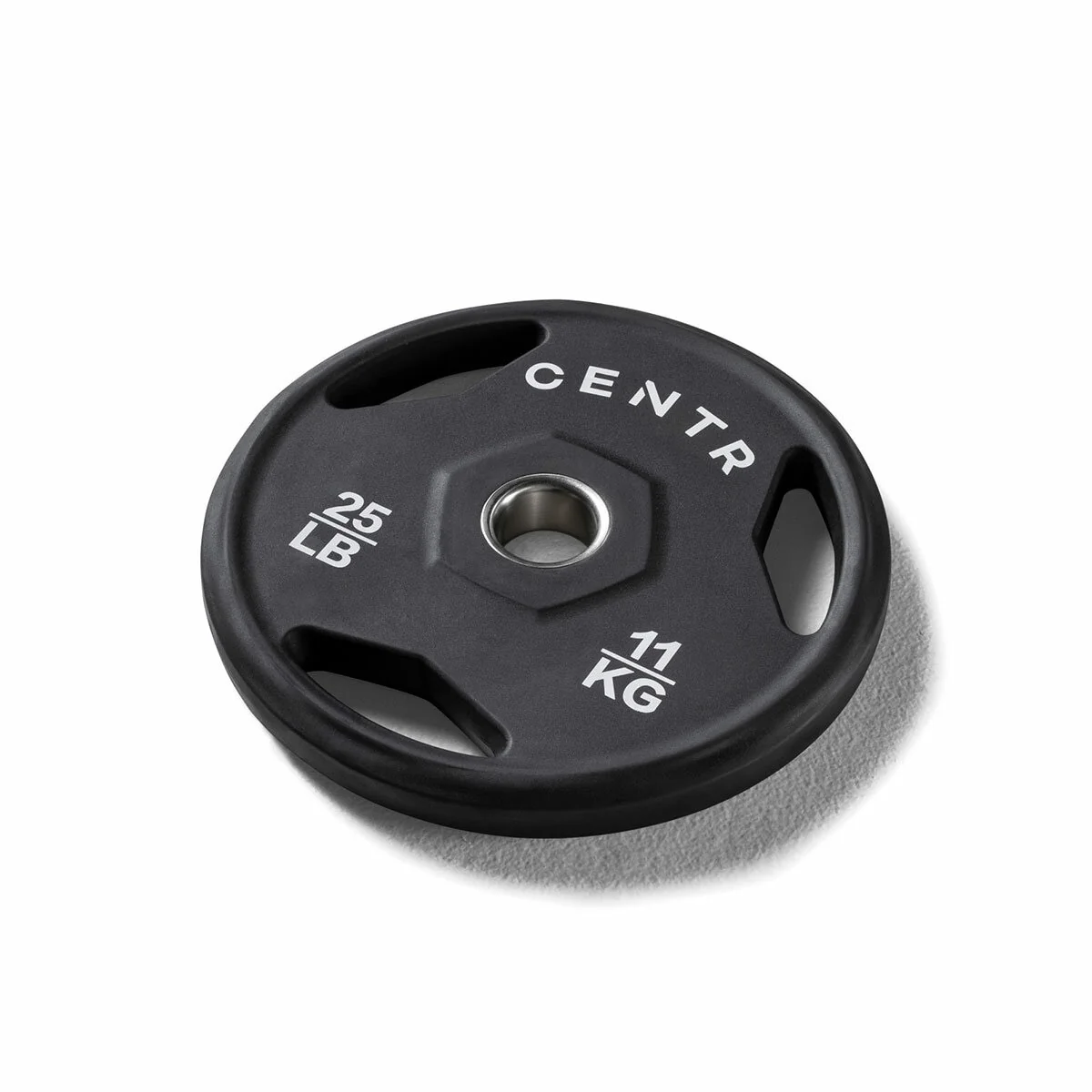 Centr 136kg Rubber Olympic Weight Set with Bar 2.13m Black Chrome Plates and Locking Collars - Image 10