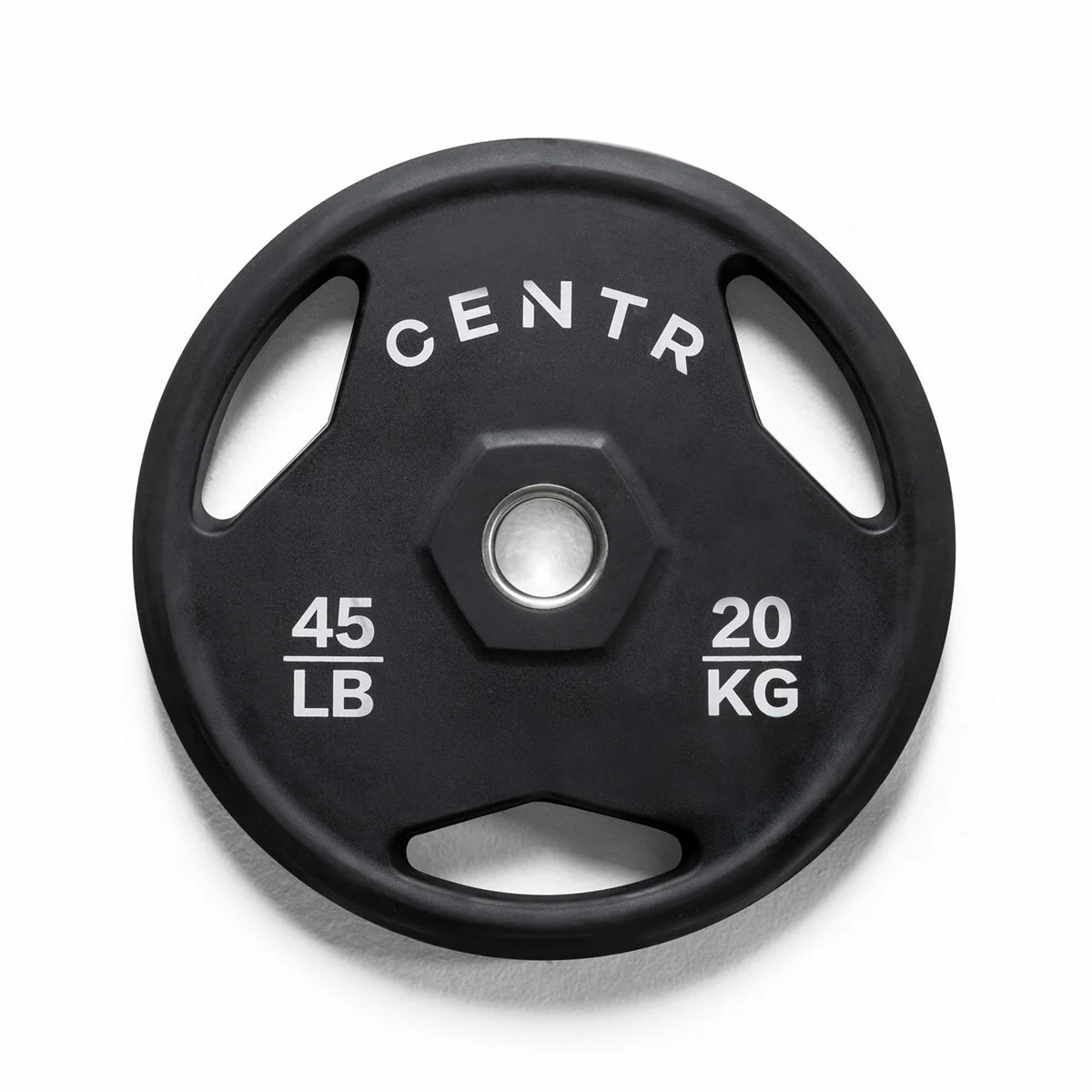 Centr 136kg Rubber Olympic Weight Set with Bar 2.13m Black Chrome Plates and Locking Collars - Image 2
