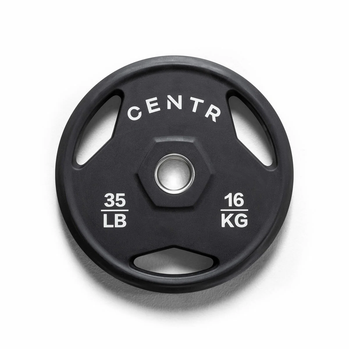 Centr 136kg Rubber Olympic Weight Set with Bar 2.13m Black Chrome Plates and Locking Collars - Image 3