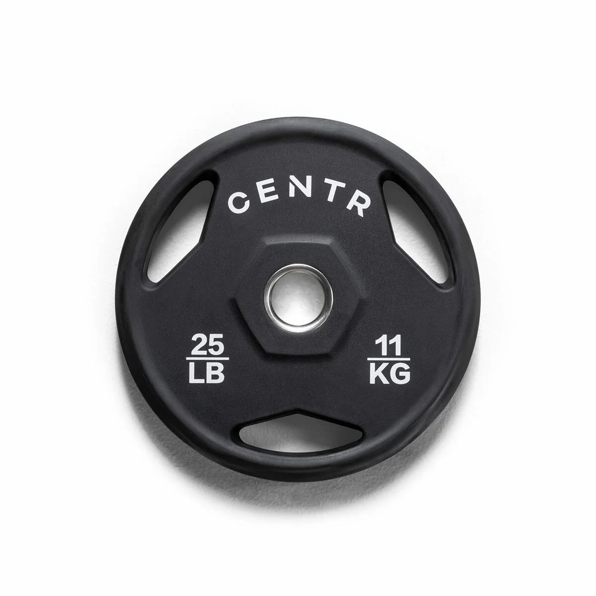 Centr 136kg Rubber Olympic Weight Set with Bar 2.13m Black Chrome Plates and Locking Collars - Image 4