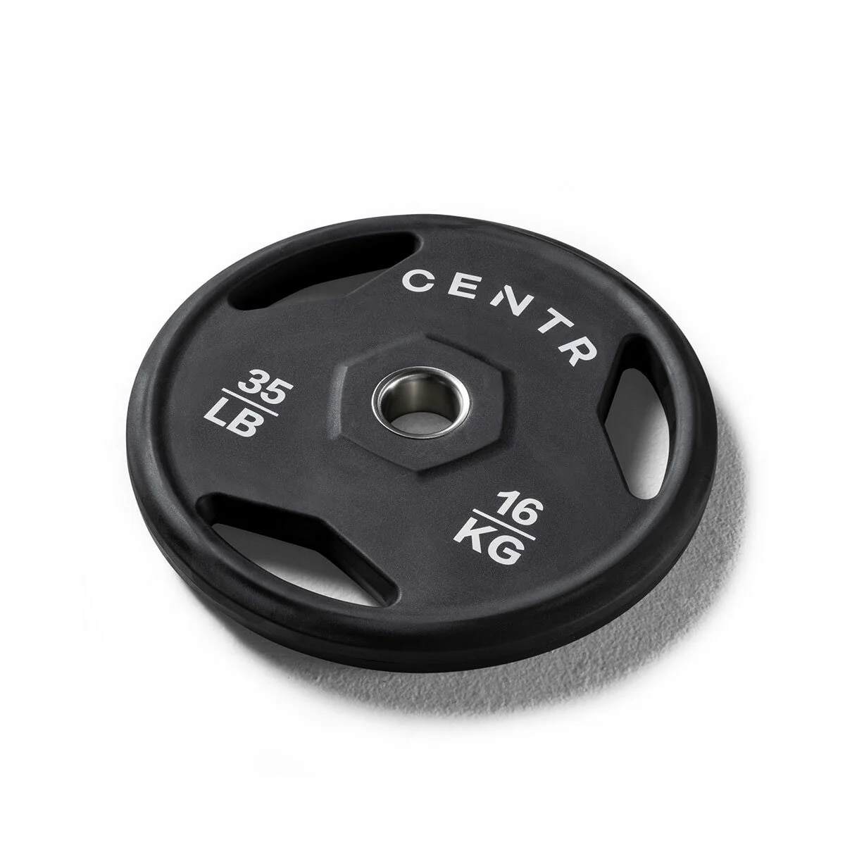 Centr 136kg Rubber Olympic Weight Set with Bar 2.13m Black Chrome Plates and Locking Collars - Image 9