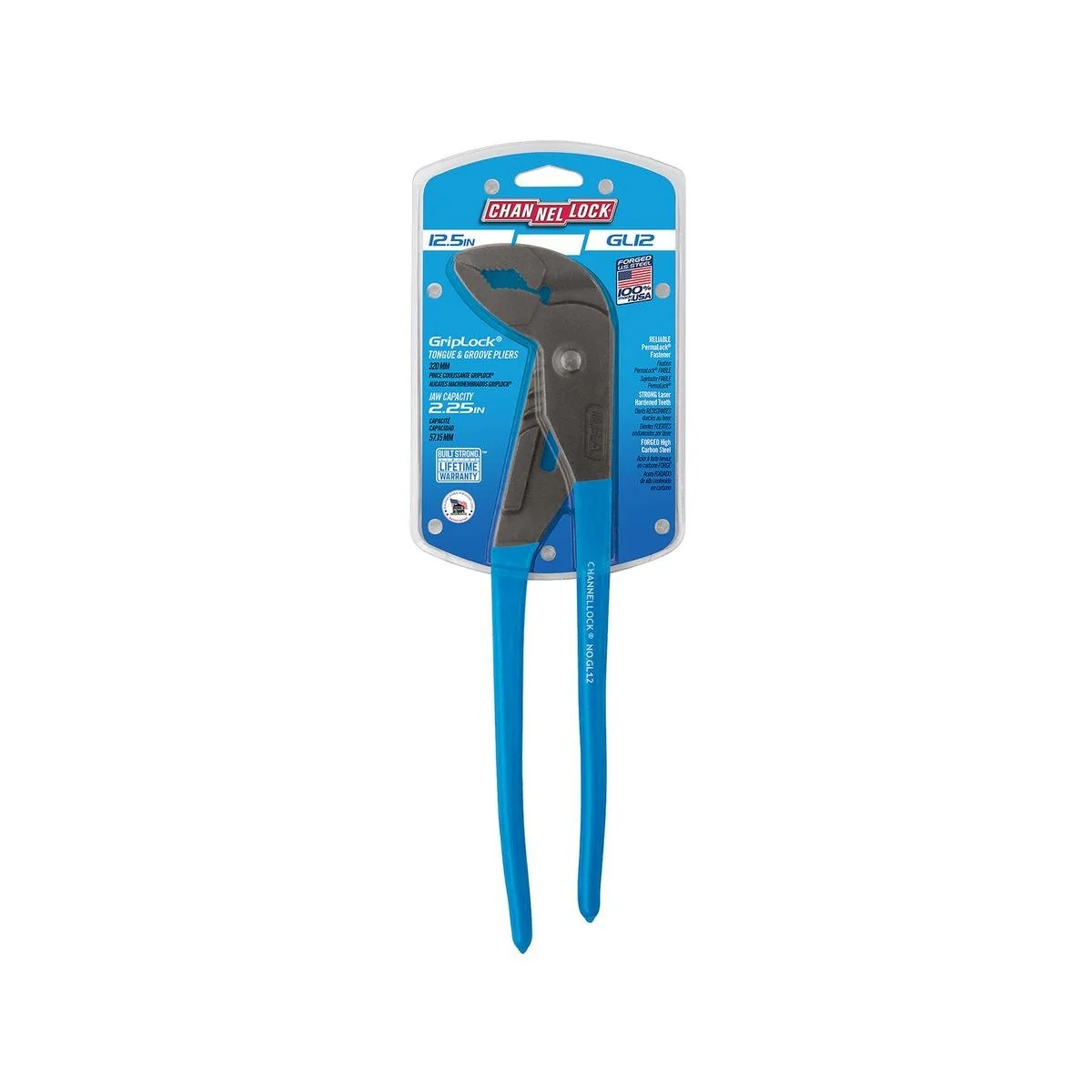 Channellock Griplock Pliers - 300mm - High Carbon Steel - Offset Jaws