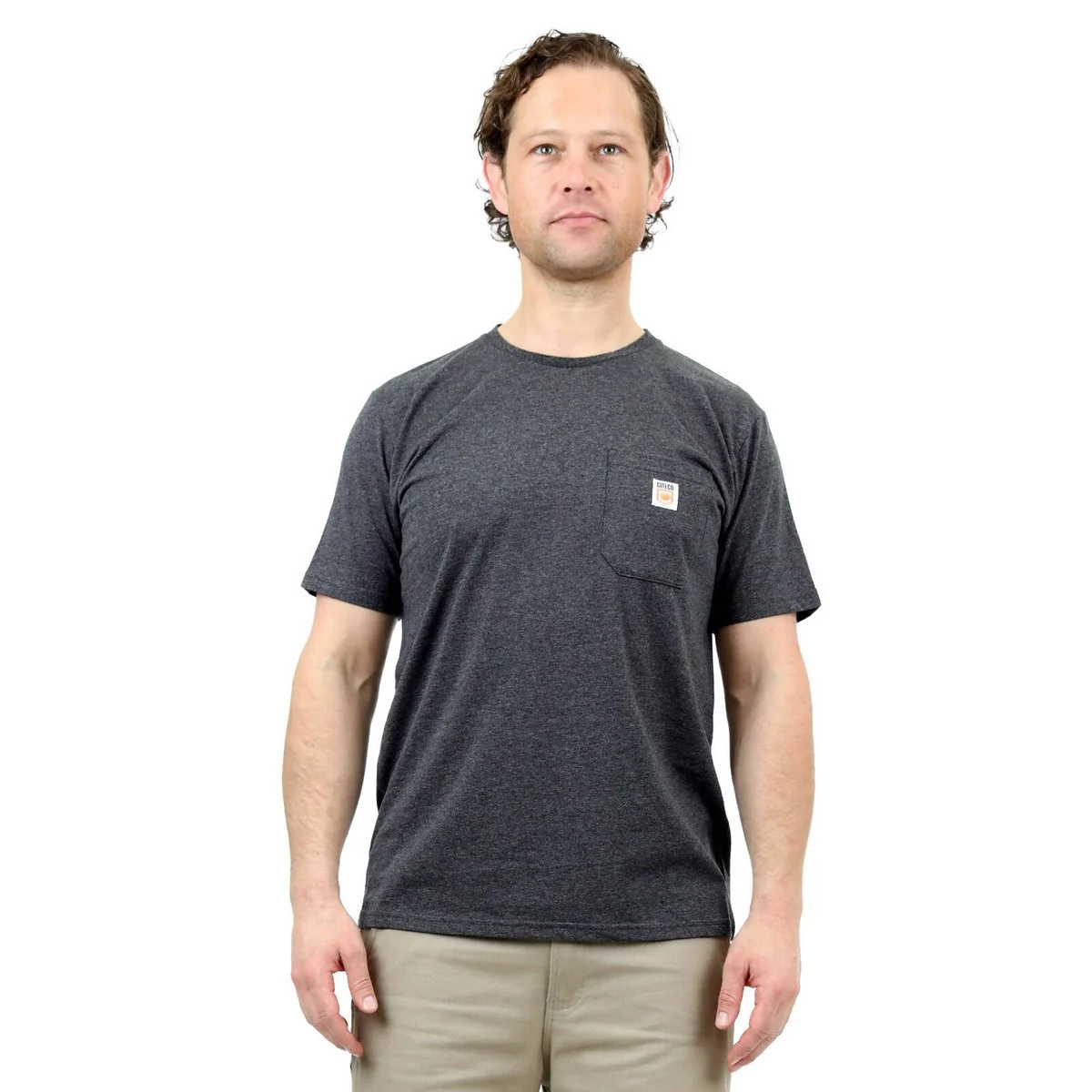 Citeco Charcoal Marle Tee - Men's T-Shirt Medium - UPF 50+ Protection - Image 2