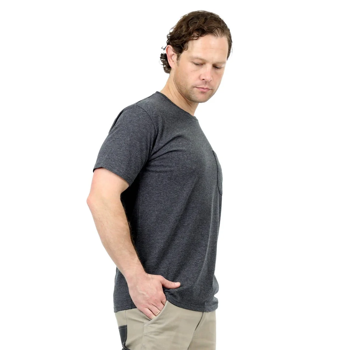 Citeco Charcoal Marle Tee - Men's T-Shirt Medium - UPF 50+ Protection - Image 4