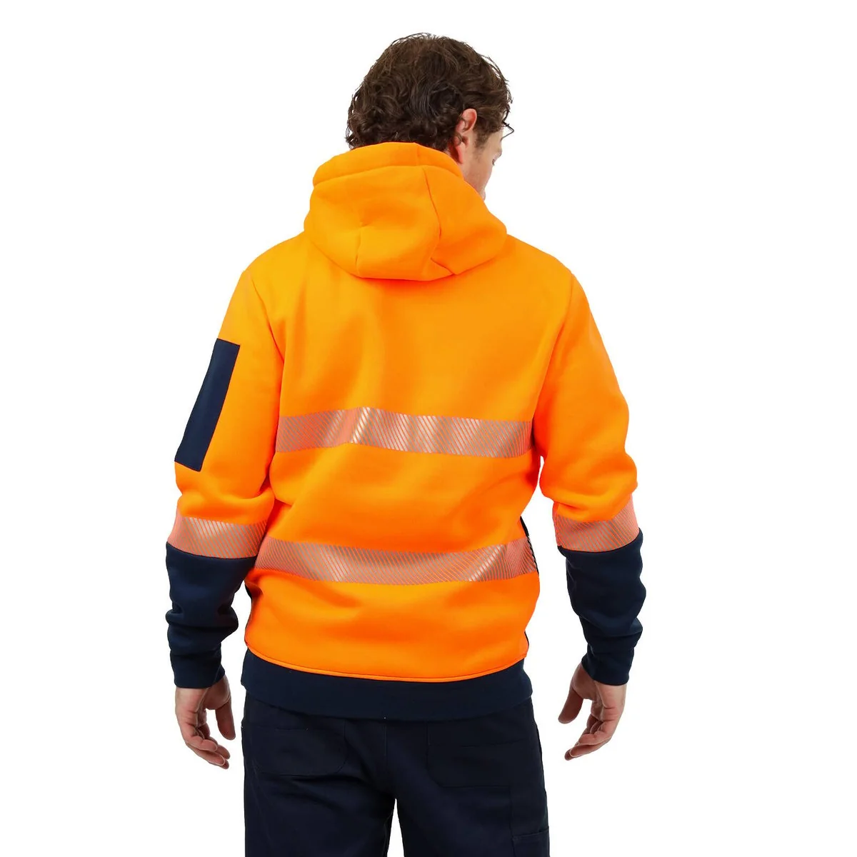 Citeco Orange Hi Vis Taped Hoodie Medium - Reflective Tape - UPF 50+ - Image 5