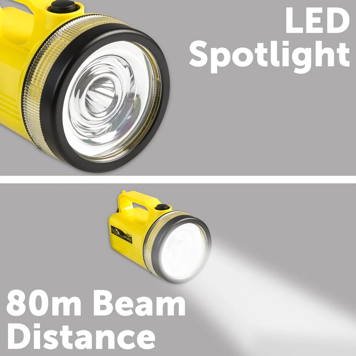 Click 120lm LED Spotlight Torch - 3W - Yellow - Weatherproof - 80m Beam - Image 3