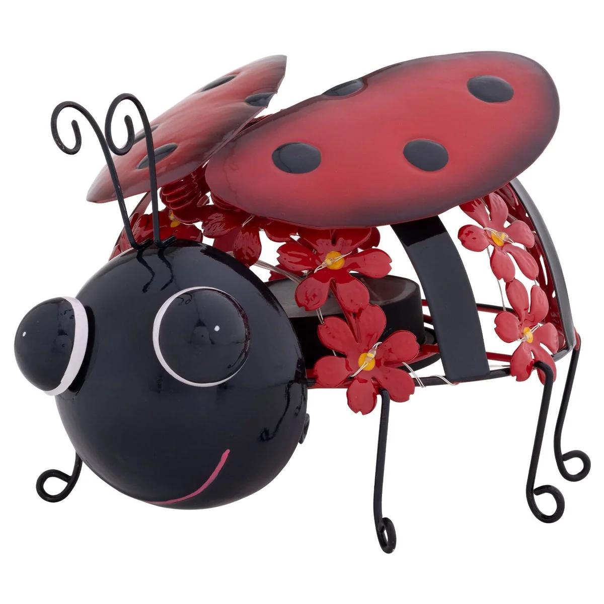 Click Solar Metal Animal Light Bug - 1.2V Rechargeable - Red - Outdoor Decor