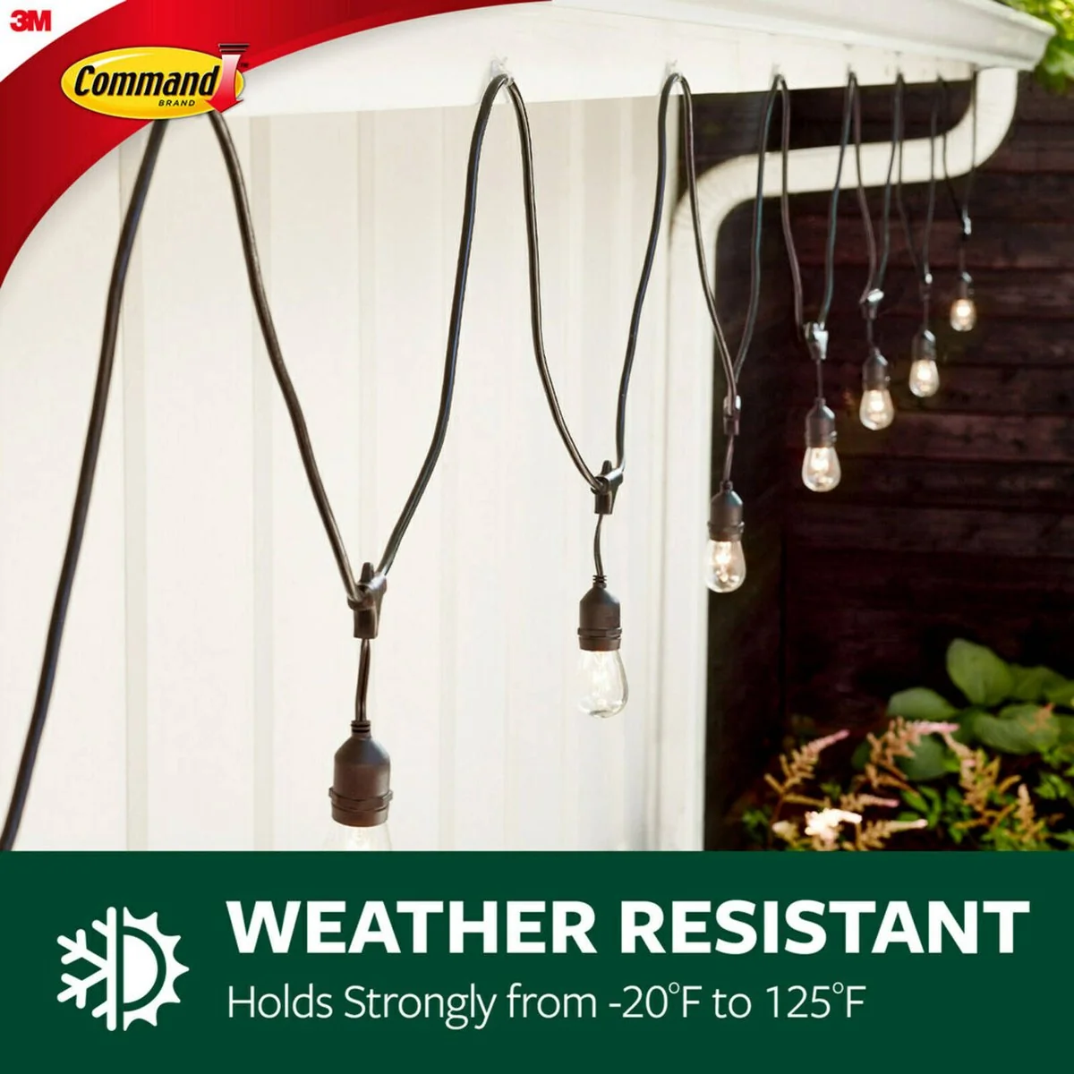 Command Outdoor Light Clips - Clear - 16 Clips & 20 Strips - Damage Free Decorating - 98.2mm x 171.45mm x 36.57mm - Image 5
