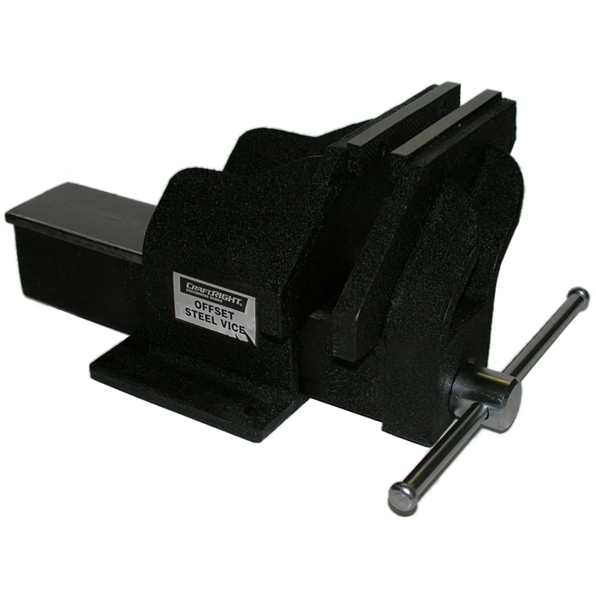 Craftright 150mm Offset Steel Vice - Heavy-Duty Clamping - Black