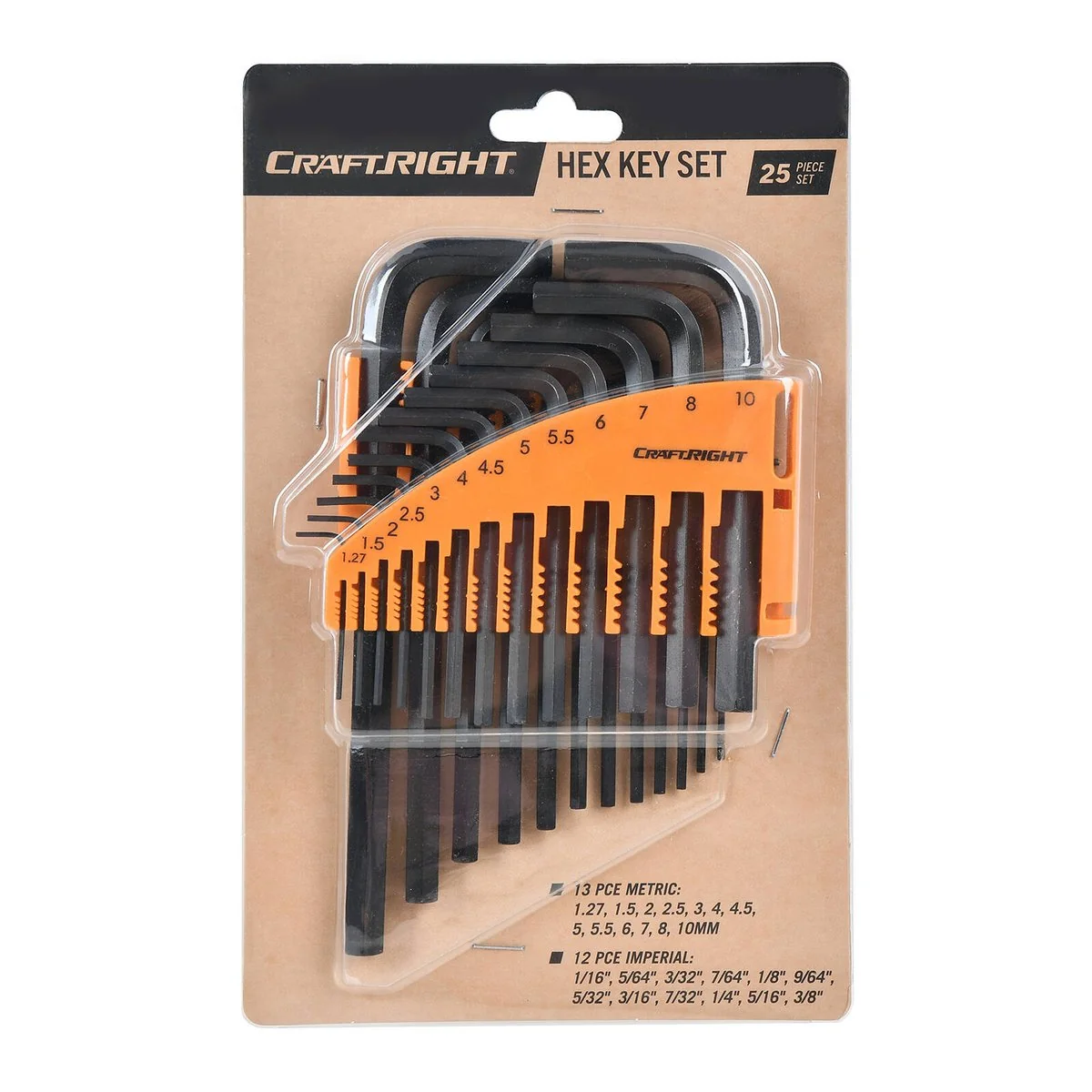 Craftright 25 Piece Hex Key Set - Metric & Imperial - 1.27mm to 10mm - Image 4