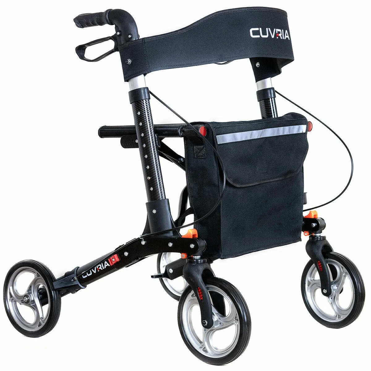 Cuvria Rollator Carbon Fibre Print 20.3cm Wheel Lightweight Aluminium - Image 2