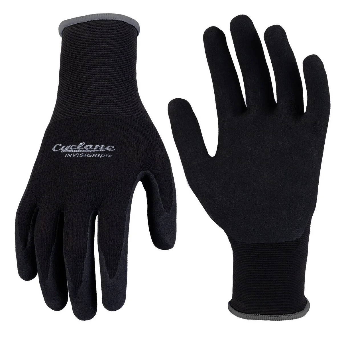 Cyclone Large Invisigrip Tough Gardening Gloves - Nitrile - Water Resistant - Anti-Slip Grip - 135mm x 315mm