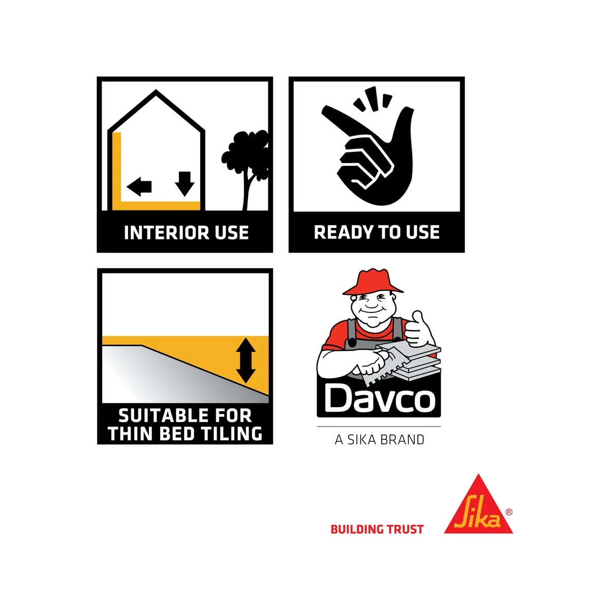 Davco 4L Grey One Pot Premixed Tile Adhesive - Acrylic Based - 6kg - Image 2