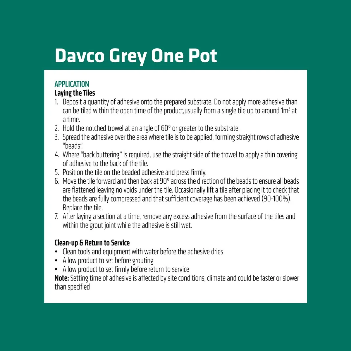 Davco 4L Grey One Pot Premixed Tile Adhesive - Acrylic Based - 6kg - Image 4