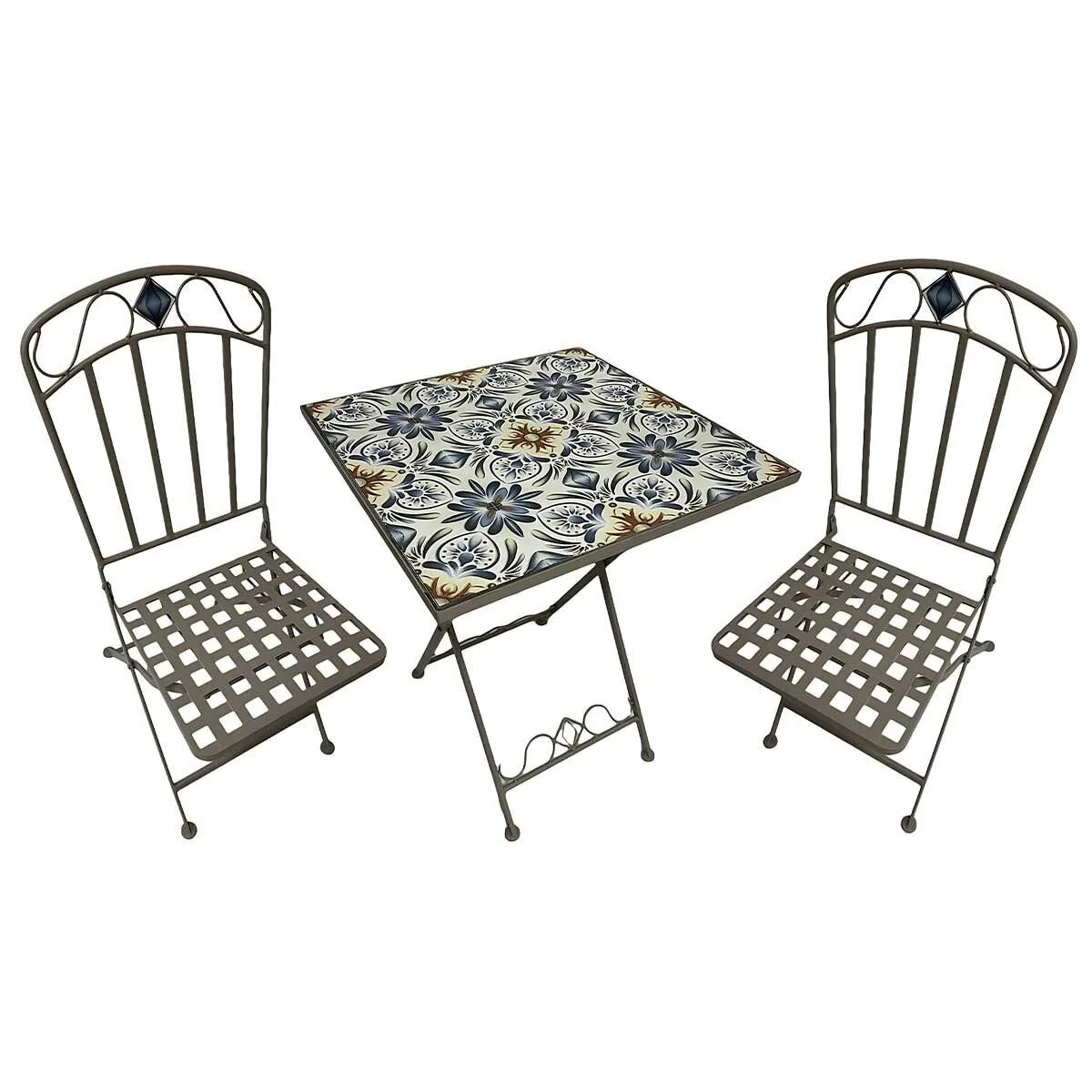 Decoris Illumax Bistro Florida Outdoor Set Compact Black Mosaic Iron