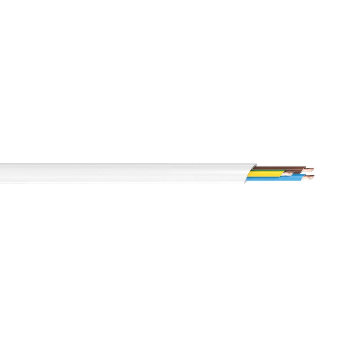 Deta 20m 1mm White 3 Core Cable - Durable Electrical Wiring - Flexible