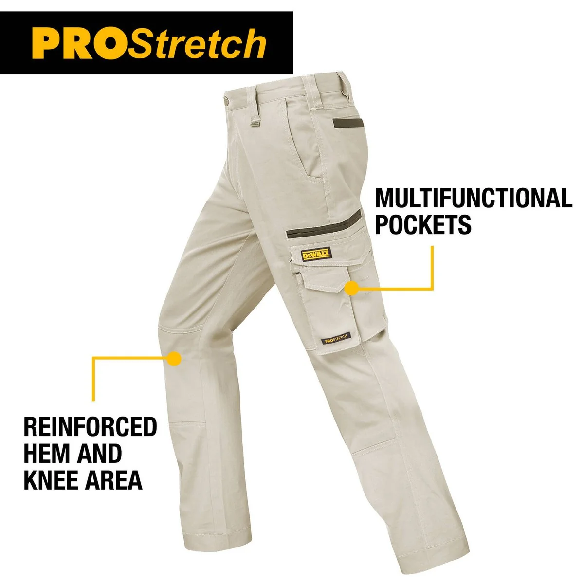 Dewalt Acoma Prostretch Trousers 32 - Khaki - 360° Movement - Durable - Image 5