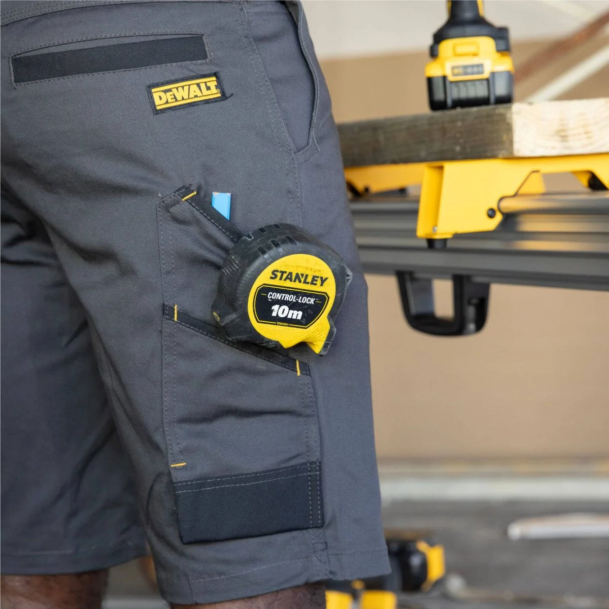 Dewalt Bennington Prostretch Shorts Size 36 - Grey - Breathable Fabric - 360° Movement - Image 5