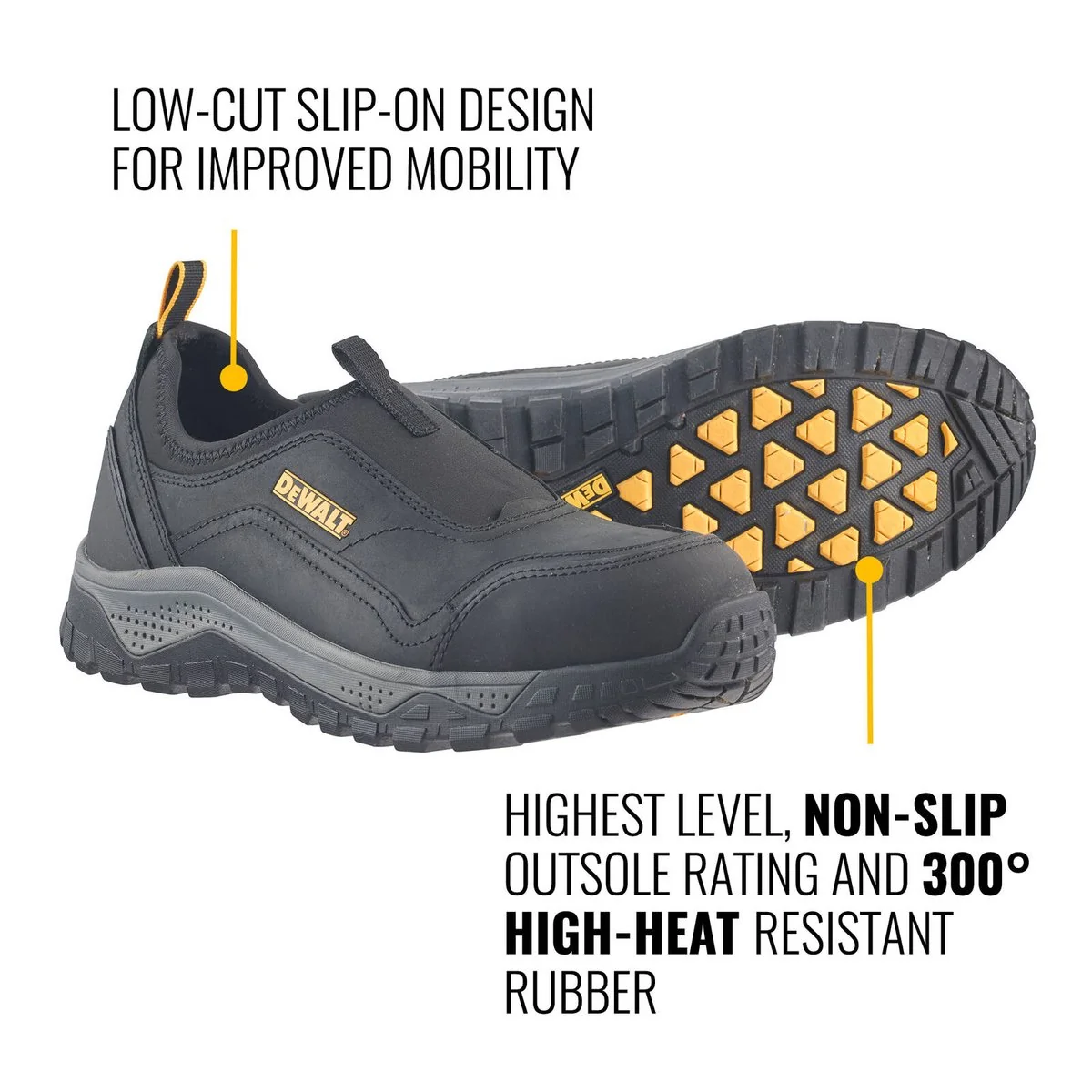 Dewalt Black Stride Safety Work Shoe Size 11 - Water Resistant - SRC Anti-Slip - Image 4