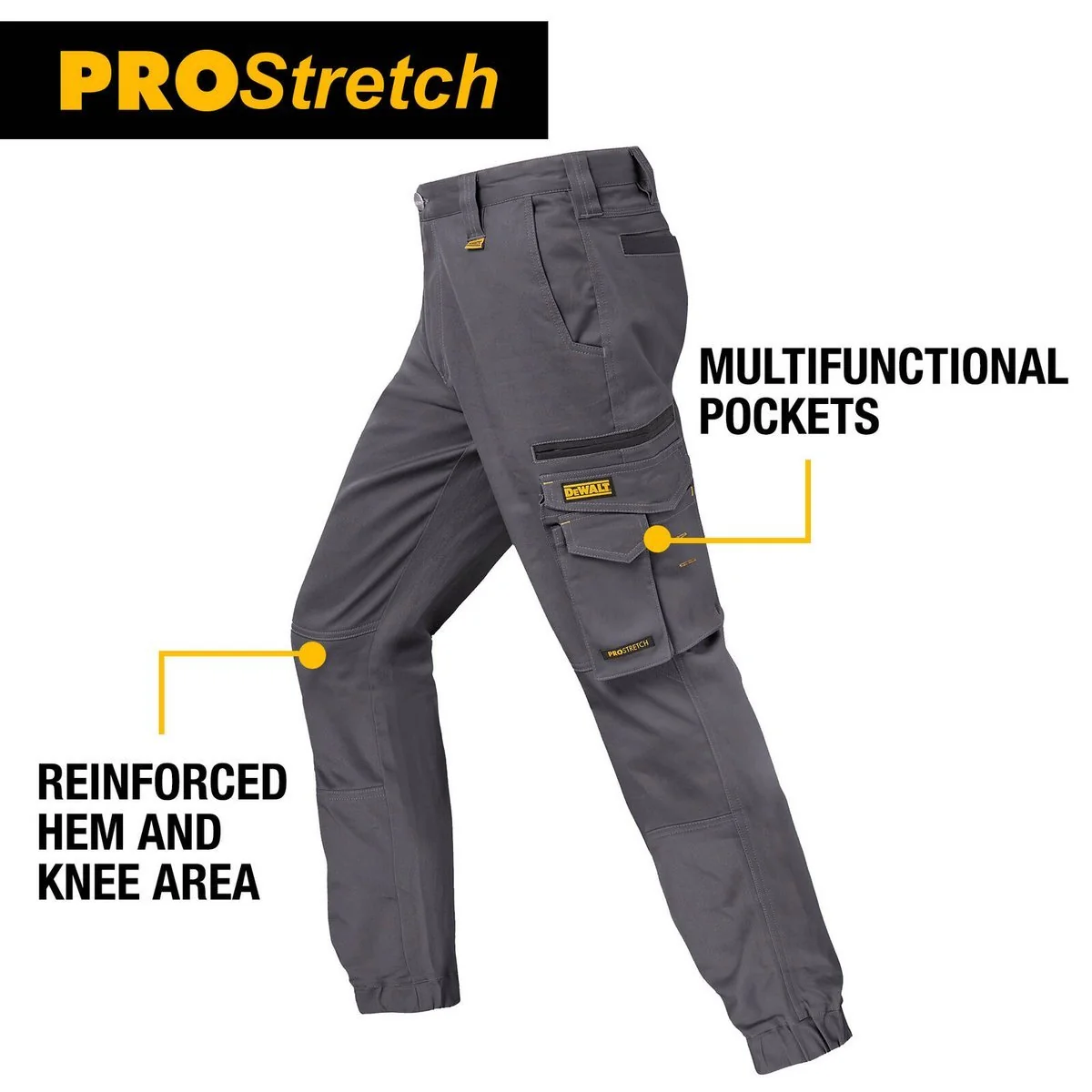 Dewalt Grey Goldfield Prostretch Trousers Size 36 - Flexible Fit - Durable - Image 5
