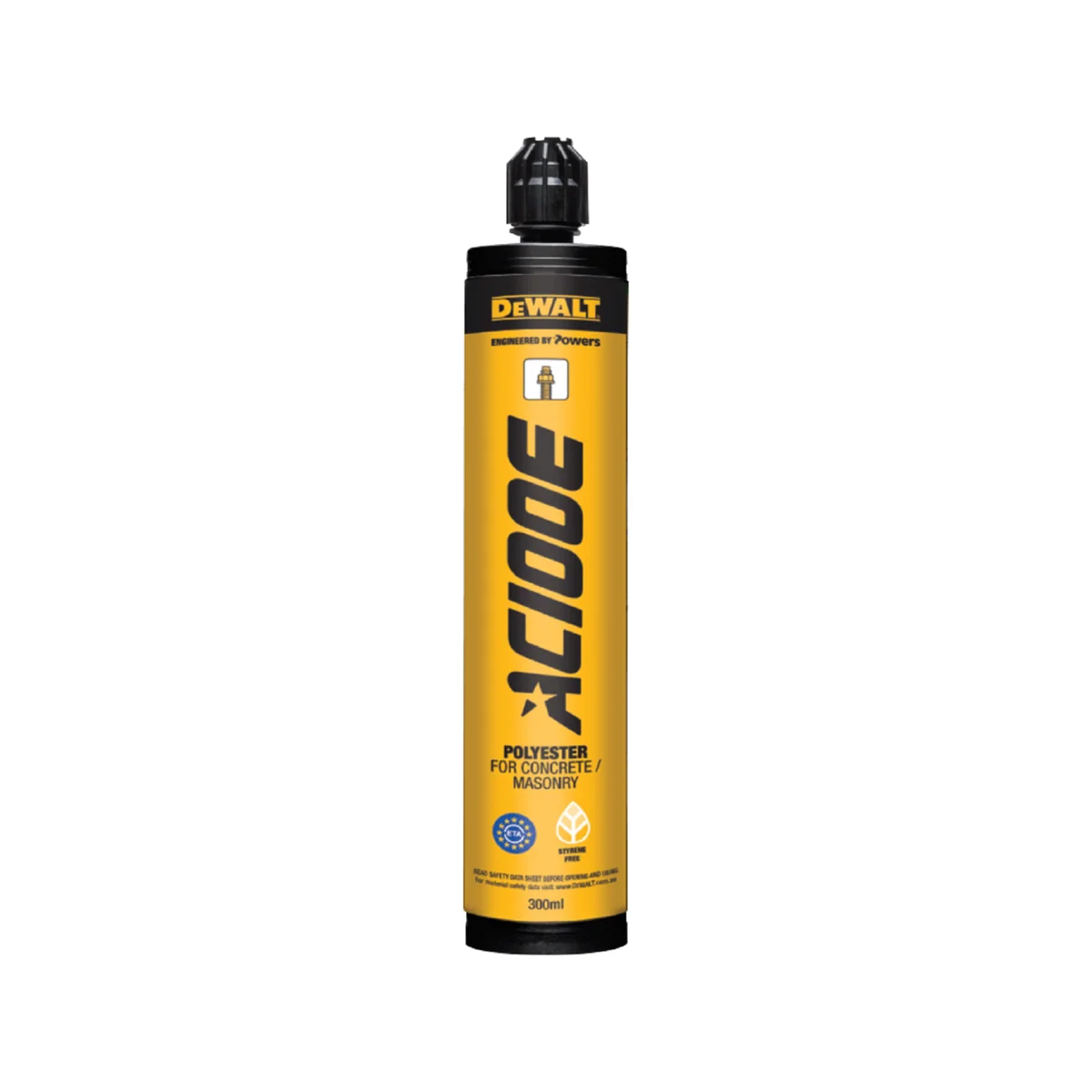 Dewalt AC100e Polyester Adhesive Anchoring System 300ml - 2-Component