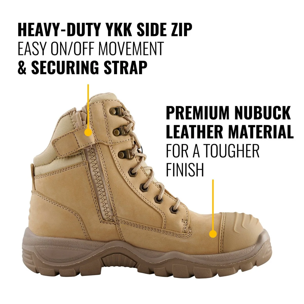 Dewalt Safety Work Boot - Size 11 - Full Grain Nubuck Leather - Steel Toe - Image 2