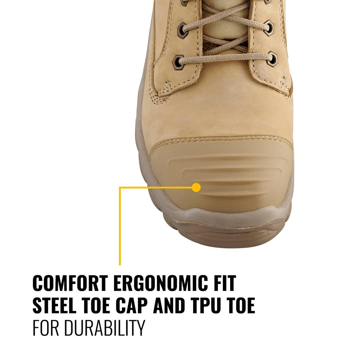 Dewalt Sand Toner Safety Work Boot - Size 7 - Full Grain Nubuck Leather - Steel Toe - Image 3