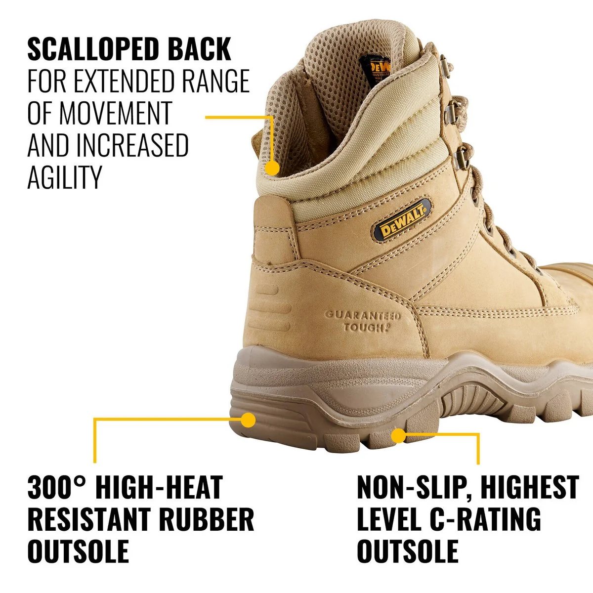 Dewalt Sand Toner Safety Work Boot - Size 7 - Full Grain Nubuck Leather - Steel Toe - Image 5