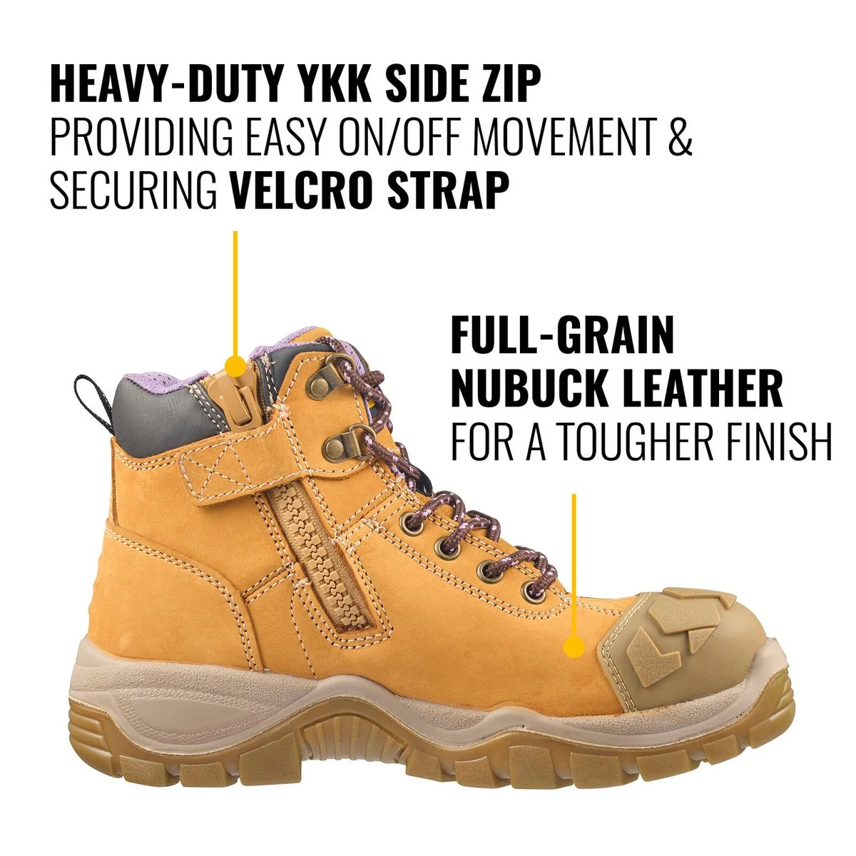 Dewalt Womens Ashton Pro Work Boot 9 - Wheat - Steel Cap - SRC Anti-Slip - Heat Resistant - Image 2