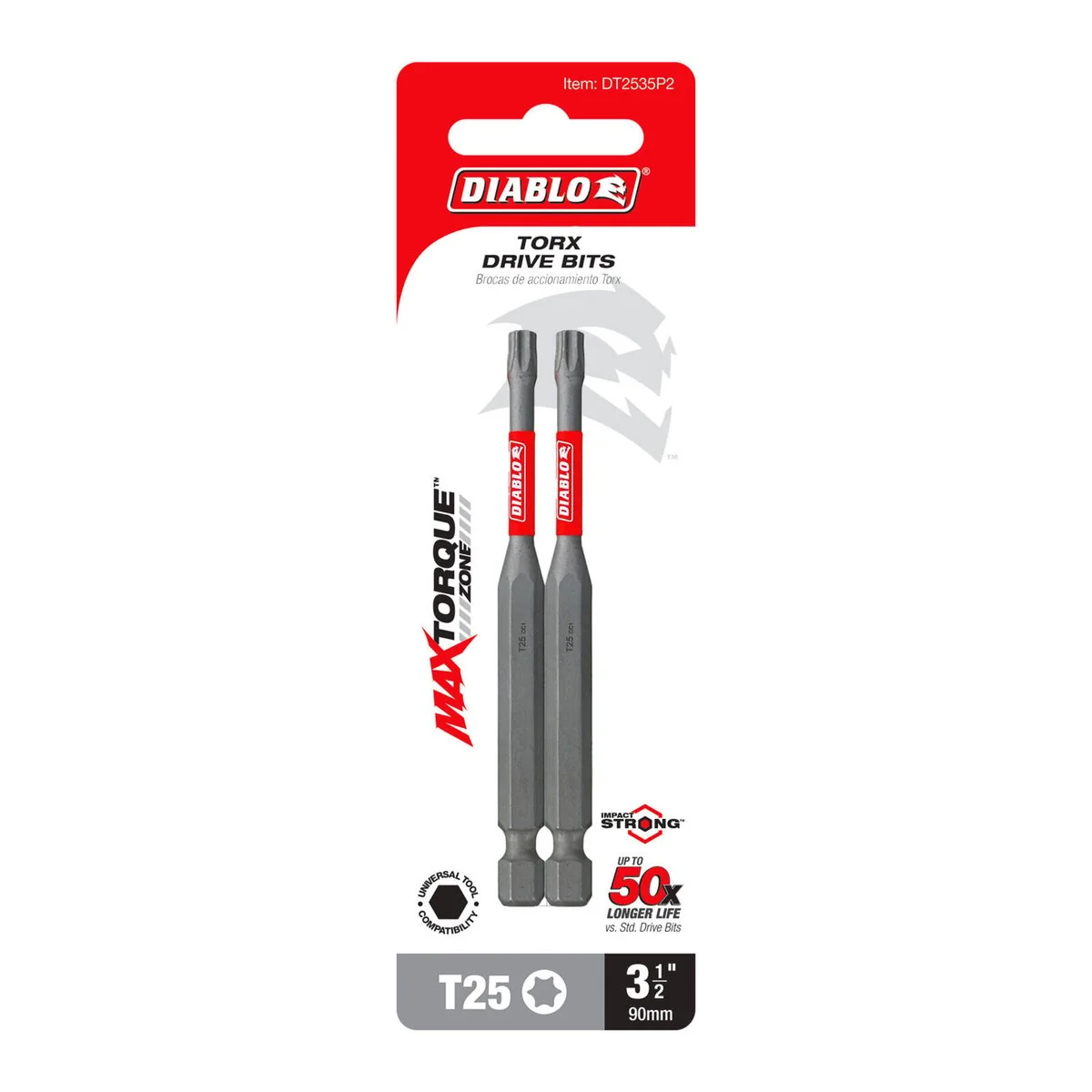 Diablo 3 T25 Bit 2 Pack - 3-1/2" - Extreme Durability & Impact Resistance