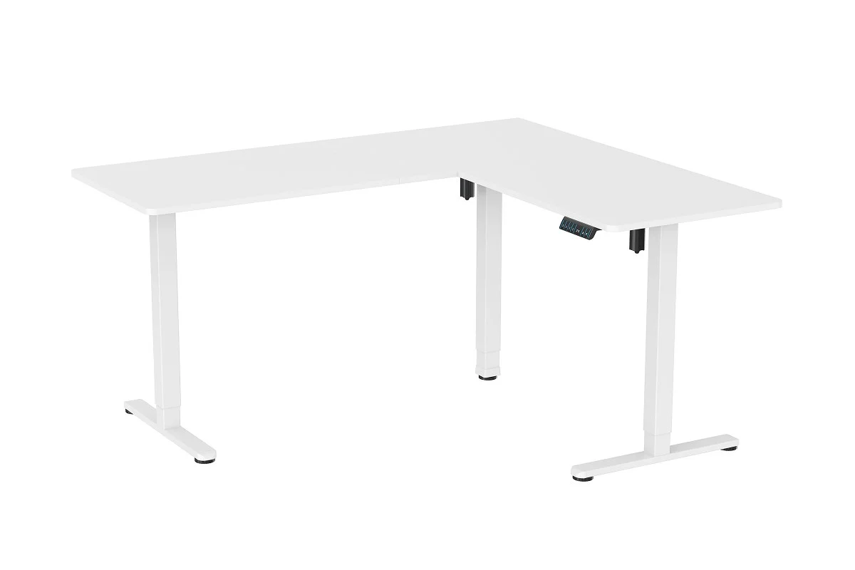 Ergolux Electric L-Shaped Dual-Motor Standing Desk White - Image 2